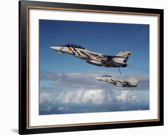 Two F-14A Tomcats During Operations in the Indian Ocean-Stocktrek Images-Framed Photographic Print