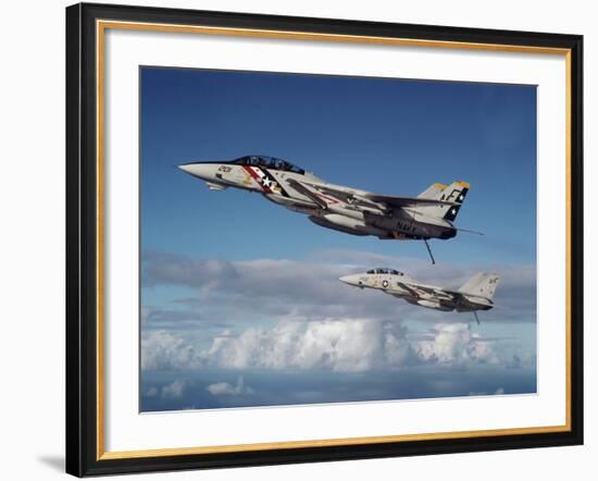 Two F-14A Tomcats During Operations in the Indian Ocean-Stocktrek Images-Framed Photographic Print