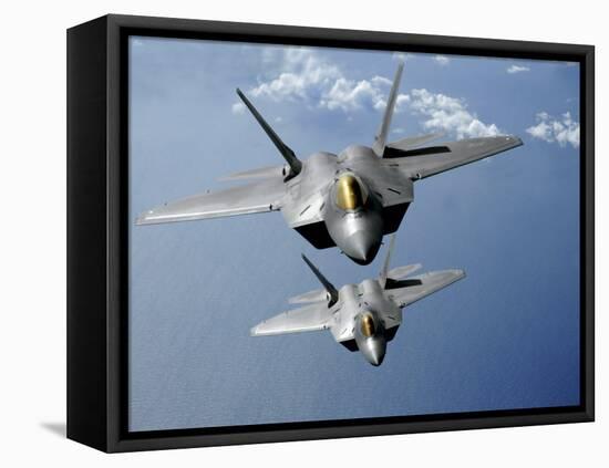 Two F-22 Raptors Fly over the Pacific Ocean-Stocktrek Images-Framed Premier Image Canvas