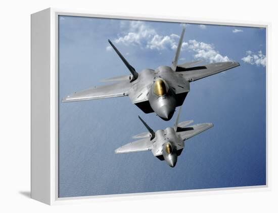 Two F-22 Raptors Fly over the Pacific Ocean-Stocktrek Images-Framed Premier Image Canvas