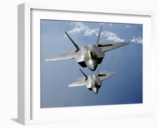 Two F-22 Raptors Fly over the Pacific Ocean-Stocktrek Images-Framed Photographic Print