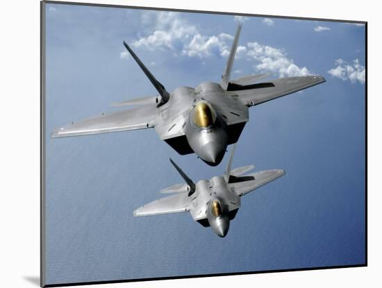 Two F-22 Raptors Fly over the Pacific Ocean-Stocktrek Images-Mounted Photographic Print