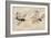 Two Fairies Flying Through the Air, One Seated on a Bee and the Other on a Dragonfly-Amelia Jane Murray-Framed Giclee Print