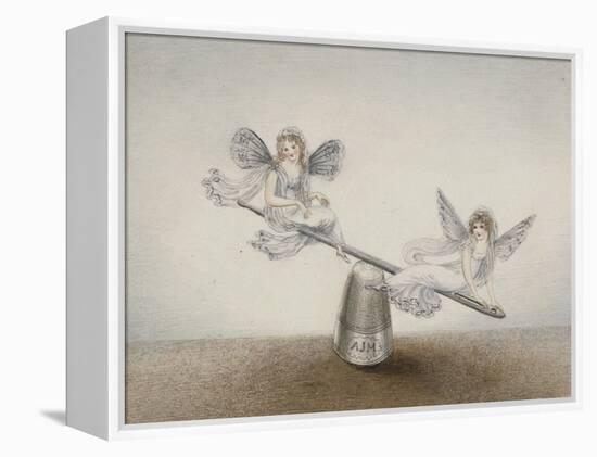 Two Fairies Playing See-Saw on a Needle Resting on a Thimble-Amelia Jane Murray-Framed Premier Image Canvas