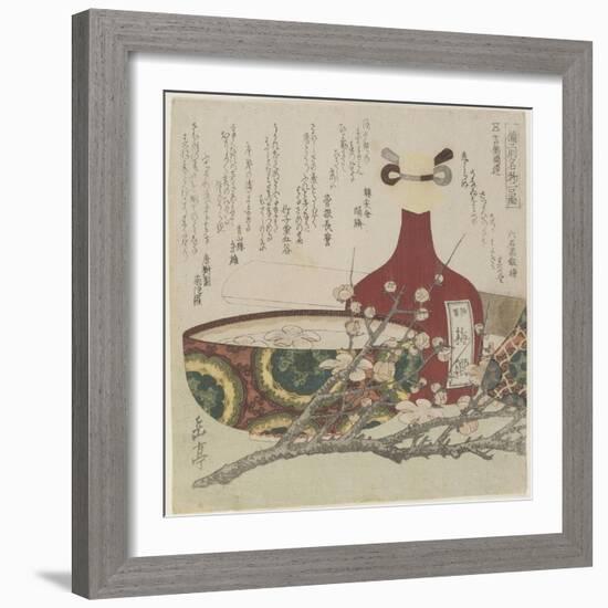 Two Famous Bizen Pottery Pieces for Kibi Province Circle-Yashima Gakutei-Framed Giclee Print