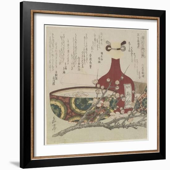 Two Famous Bizen Pottery Pieces for Kibi Province Circle-Yashima Gakutei-Framed Giclee Print