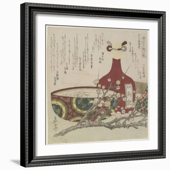 Two Famous Bizen Pottery Pieces for Kibi Province Circle-Yashima Gakutei-Framed Giclee Print