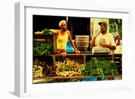 Two Farmers at the Union Square Green Market, New York City.-Sabine Jacobs-Framed Photographic Print