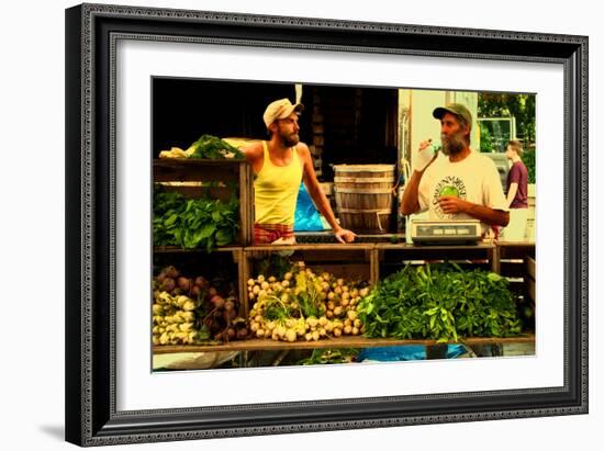 Two Farmers at the Union Square Green Market, New York City.-Sabine Jacobs-Framed Photographic Print