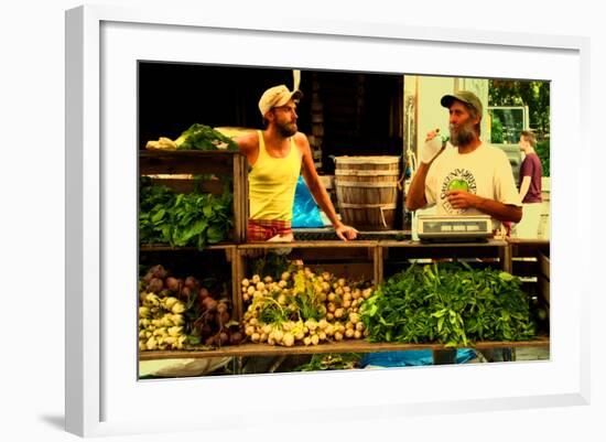 Two Farmers at the Union Square Green Market, New York City.-Sabine Jacobs-Framed Photographic Print