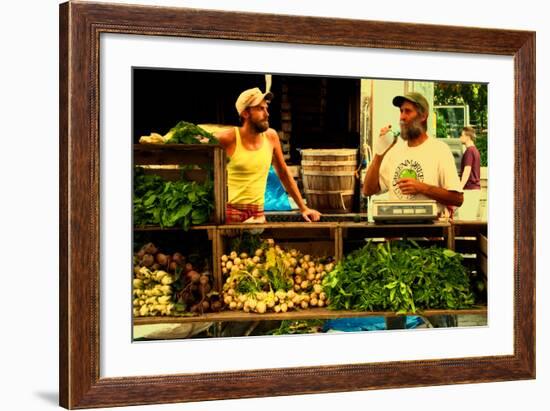 Two Farmers at the Union Square Green Market, New York City.-Sabine Jacobs-Framed Photographic Print