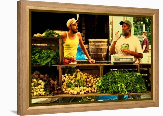 Two Farmers at the Union Square Green Market, New York City.-Sabine Jacobs-Framed Premier Image Canvas