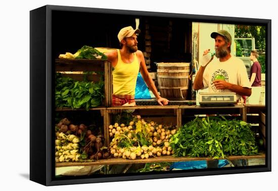 Two Farmers at the Union Square Green Market, New York City.-Sabine Jacobs-Framed Premier Image Canvas