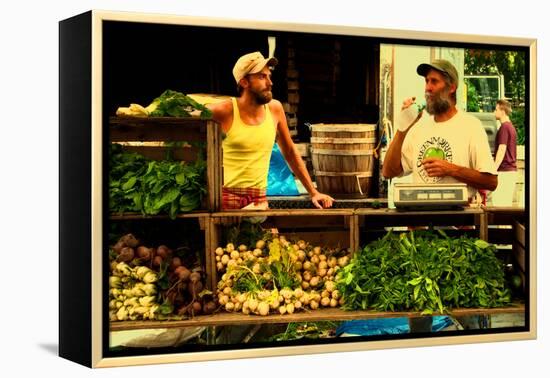 Two Farmers at the Union Square Green Market, New York City.-Sabine Jacobs-Framed Premier Image Canvas