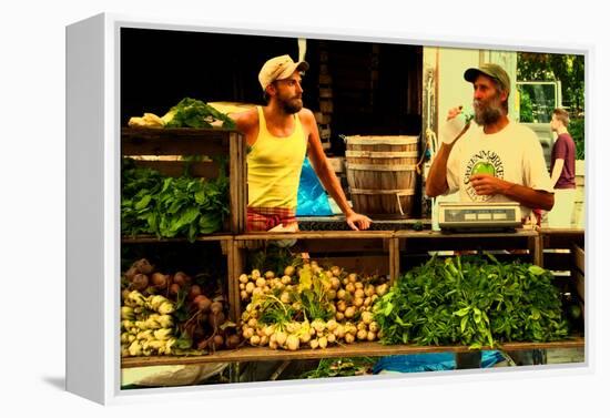 Two Farmers at the Union Square Green Market, New York City.-Sabine Jacobs-Framed Premier Image Canvas