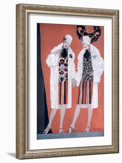 Two Fashionable Flapper Girls-null-Framed Art Print