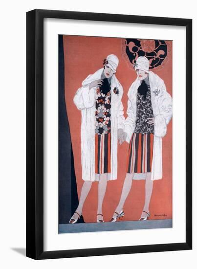 Two Fashionable Flapper Girls-null-Framed Art Print