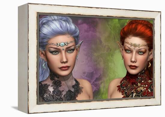 Two Female Elven-Atelier Sommerland-Framed Stretched Canvas