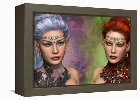 Two Female Elven-Atelier Sommerland-Framed Stretched Canvas