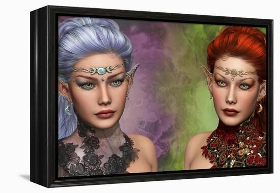 Two Female Elven-Atelier Sommerland-Framed Stretched Canvas