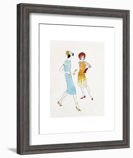 Two Female Fashion Figures, c. 1960-Andy Warhol-Framed Giclee Print