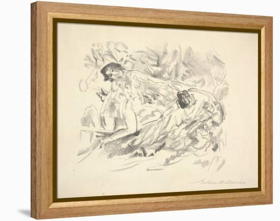 Two Female Figures in a Landscape (Pencil on Paper)-Arthur Bowen Davies-Framed Premier Image Canvas