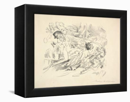 Two Female Figures in a Landscape (Pencil on Paper)-Arthur Bowen Davies-Framed Premier Image Canvas