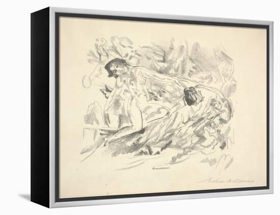 Two Female Figures in a Landscape (Pencil on Paper)-Arthur Bowen Davies-Framed Premier Image Canvas