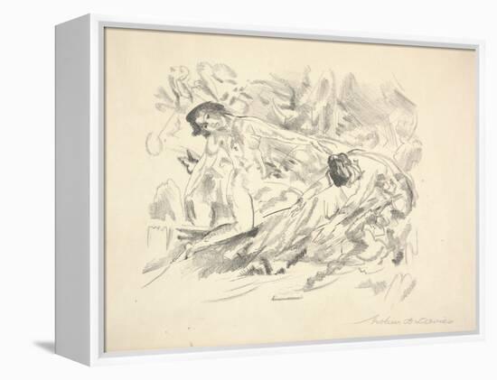 Two Female Figures in a Landscape (Pencil on Paper)-Arthur Bowen Davies-Framed Premier Image Canvas
