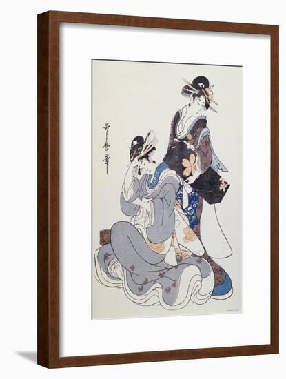 Two Female Figures-Kitagawa Utamaro-Framed Giclee Print