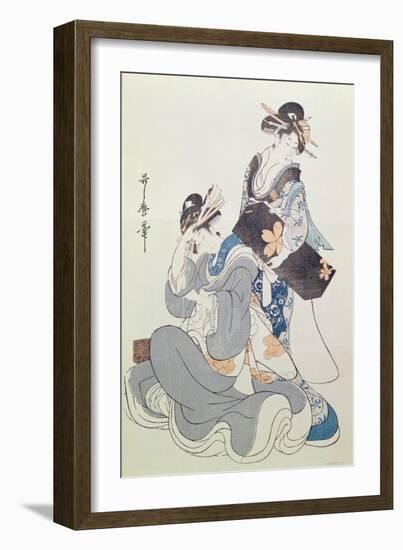 Two Female Figures-Kitagawa Utamaro-Framed Giclee Print