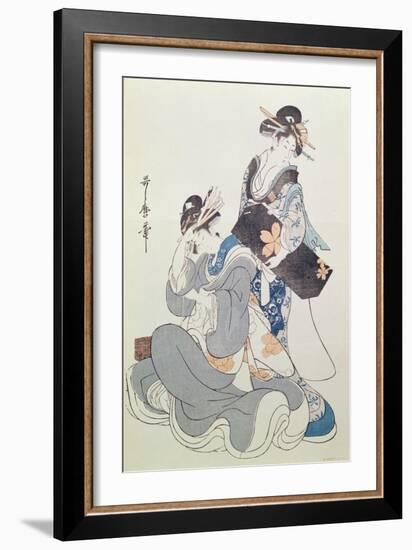 Two Female Figures-Kitagawa Utamaro-Framed Giclee Print