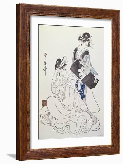 Two Female Figures-Kitagawa Utamaro-Framed Giclee Print