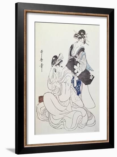 Two Female Figures-Kitagawa Utamaro-Framed Giclee Print