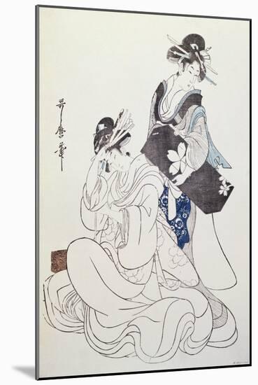 Two Female Figures-Kitagawa Utamaro-Mounted Giclee Print