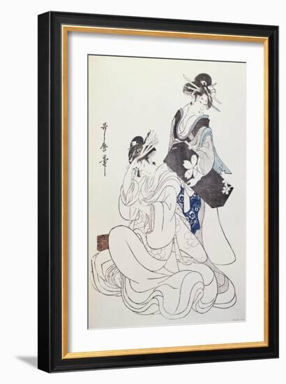 Two Female Figures-Kitagawa Utamaro-Framed Giclee Print