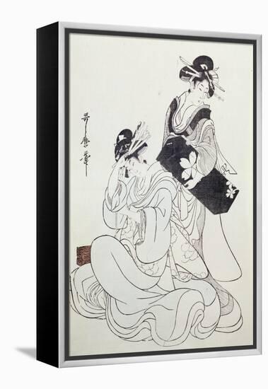 Two Female Figures-Kitagawa Utamaro-Framed Premier Image Canvas