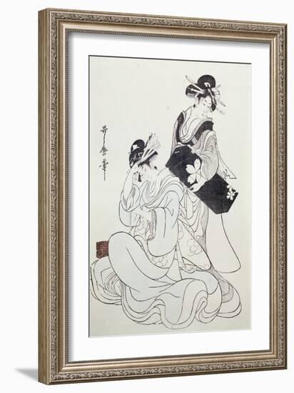 Two Female Figures-Kitagawa Utamaro-Framed Giclee Print