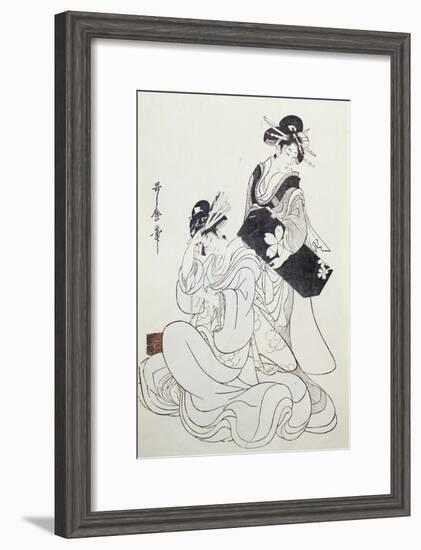 Two Female Figures-Kitagawa Utamaro-Framed Giclee Print