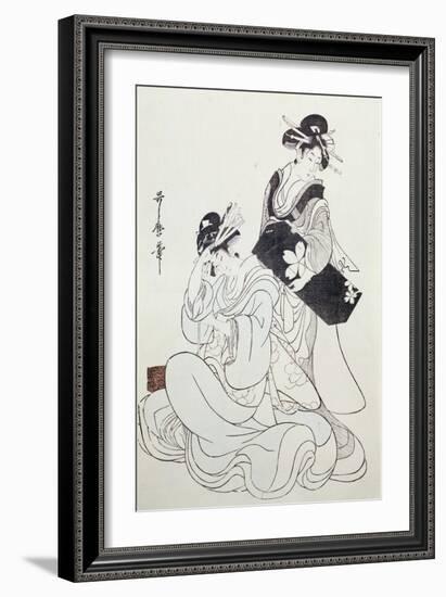 Two Female Figures-Kitagawa Utamaro-Framed Giclee Print