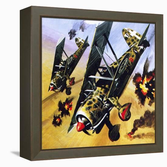 Two Fiat Cr 42S-Wilf Hardy-Framed Premier Image Canvas