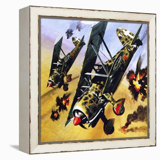 Two Fiat Cr 42S-Wilf Hardy-Framed Premier Image Canvas