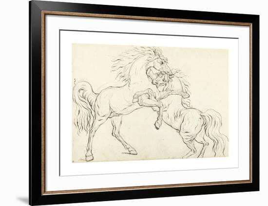 Two Fighting Stallions-George Stubbs-Framed Premium Giclee Print