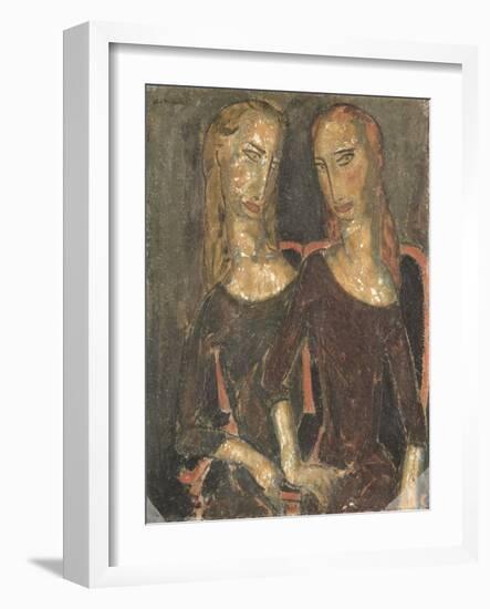 Two Figures, C.1925 (Oil on Composition Board)-Alfred Henry Maurer-Framed Giclee Print