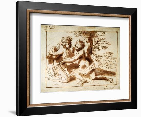 Two Figures in a Landscape, 17th Century-Pier Francesco Mola-Framed Giclee Print