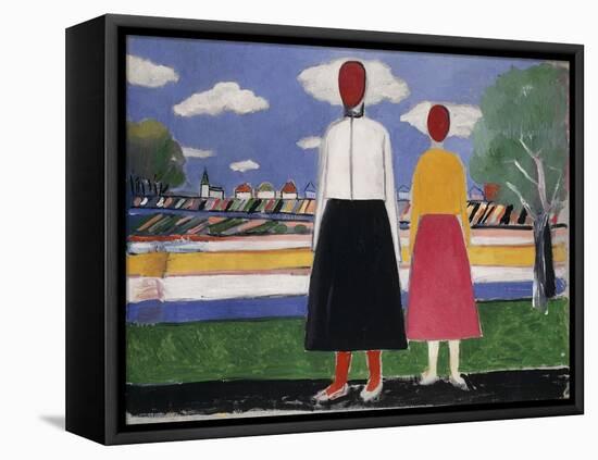 Two Figures in a Landscape, C.1931-32-Kasimir Malevich-Framed Premier Image Canvas