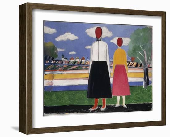 Two Figures in a Landscape, C.1931-32-Kasimir Malevich-Framed Giclee Print