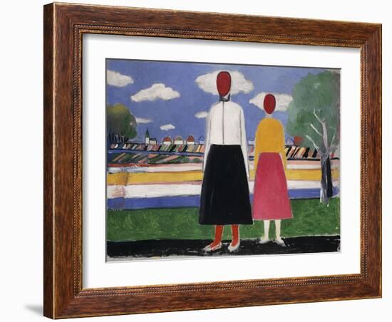 Two Figures in a Landscape, C.1931-32-Kasimir Malevich-Framed Giclee Print