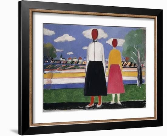 Two Figures in a Landscape, C.1931-32-Kasimir Malevich-Framed Giclee Print