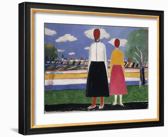 Two Figures in a Landscape, C.1931-32-Kasimir Malevich-Framed Giclee Print